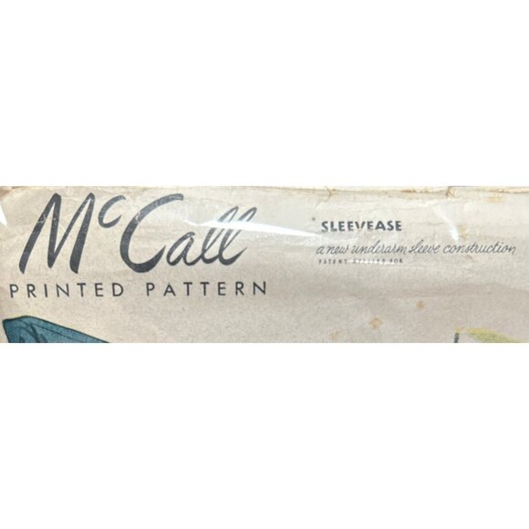 1947 Dress Button Down Sewing Pattern Misses Long Sleeve Ease Size 12 Cut Vtg - Picture 2 of 5